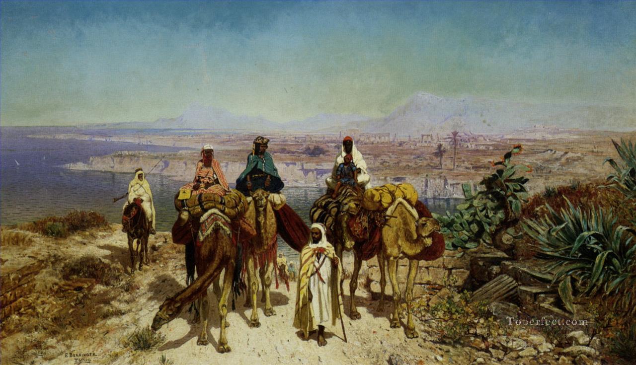 An Arab Caravan Edmund Berninger Oil Paintings